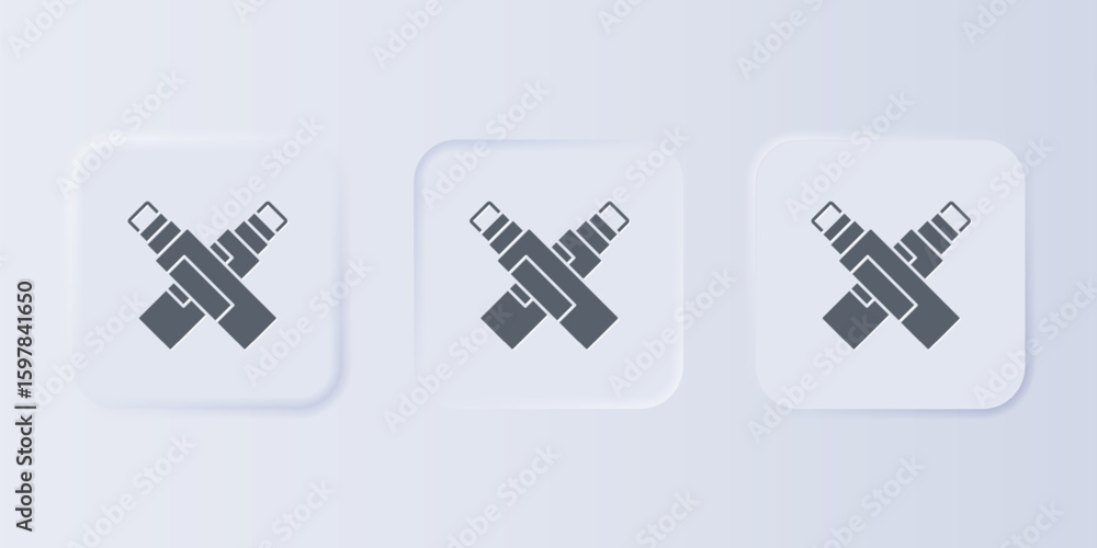 Fototapete grey marker pen icon isolated on grey background. set icons in square buttons. vector
