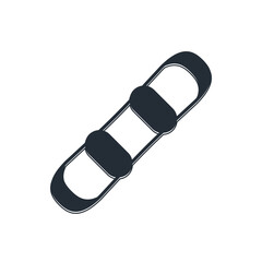 Black Snowboard icon isolated on white background. Snowboarding board icon. Extreme sport. Sport equipment. Vector