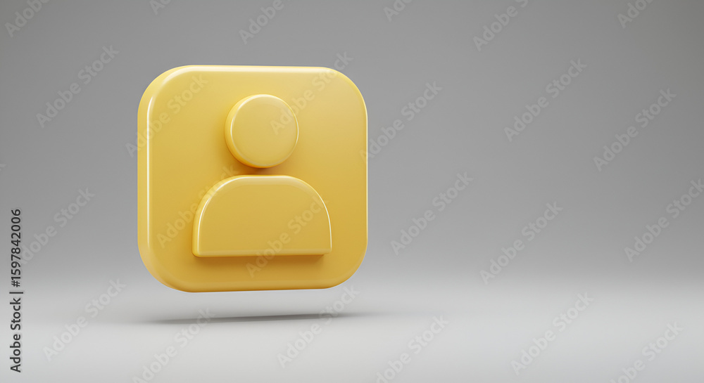 Fototapete Golden user icon isolated on a gray background as a symbol of login and profile