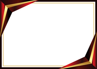 Bold Geometric Red and Gold Frame Background