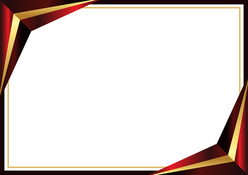 Bold Geometric Red and Gold Frame Background