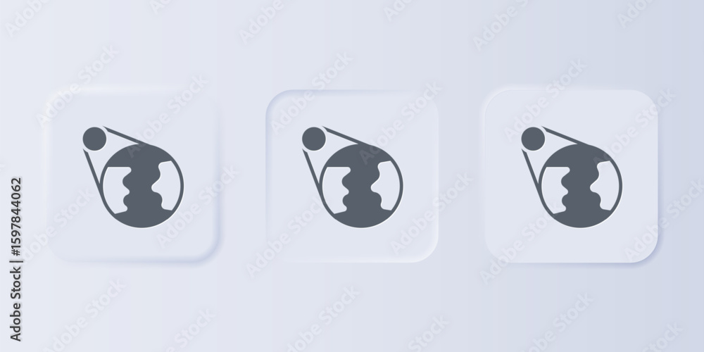 Aufkleber grey earth globe icon isolated on grey background. world or earth sign. global internet symbol. geom