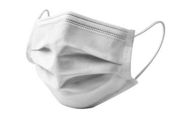 Surgical Mask Safety Isolation Protection Hygiene Close up White Medical Face Mask Black Background