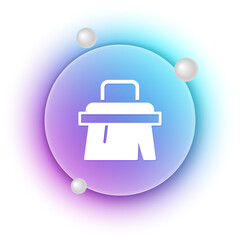 White Sauna brush icon isolated on white background. Wooden brush with coarse bristles for washing in the bath. Anti cellulite massage. Blue and purple gradient circle background. Vector