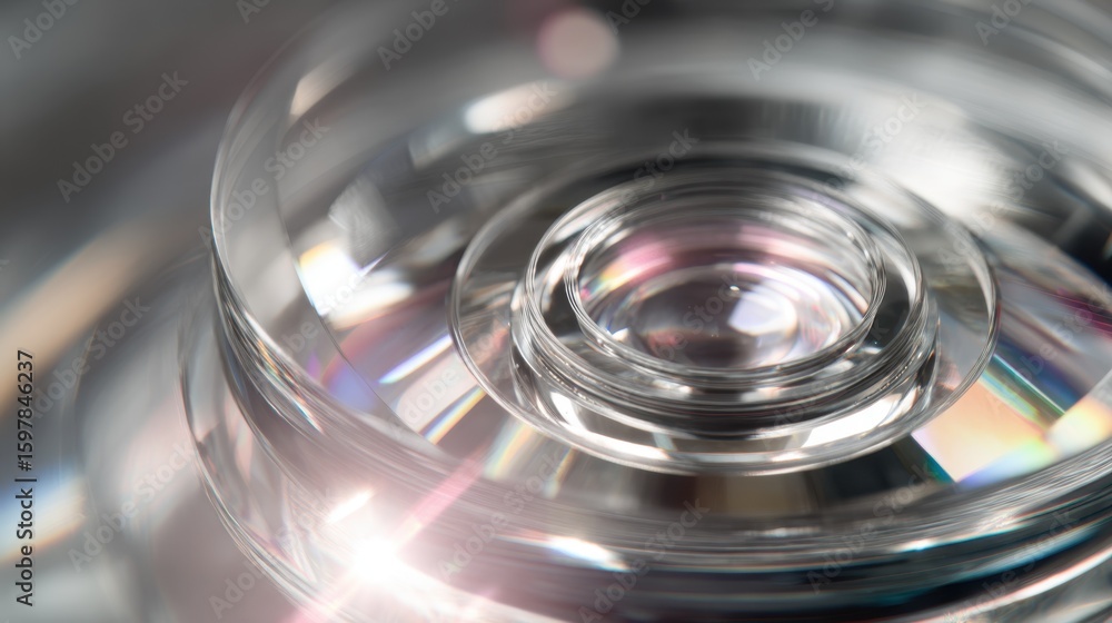 Poster light reflects off the surface of a rotating camera lens, showcasing precision engineering and multi