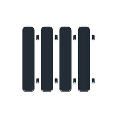 Black Heating radiator icon isolated on white background. Vector