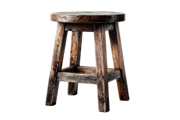 Rustic Wooden Stool Bar Furniture Vintage Charm Cottagecore Decor Farmhouse Kitchen Seating Wood