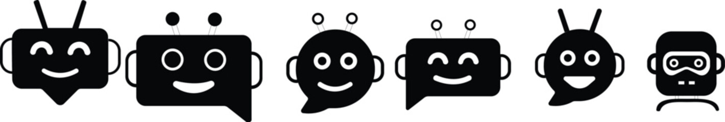 Art & IllustrationCheatbot icon set.Artificial Intelligence machine Learning and chat bot thin line icon set .Machine Learning - thin line vector icon set. Pixel perfect. Editable stroke.Phone, Chatbo