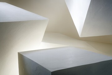 White Foam Cubes In Studio Setting