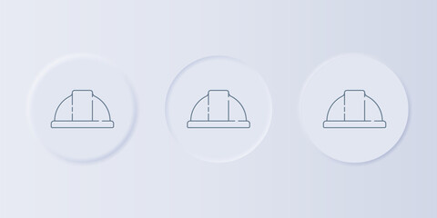 Grey Worker safety helmet icon isolated on grey background. Set icons in square buttons. Vector