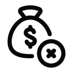 Simple Bankrupt outline icon. The icon can be used for websites, print templates, presentation templates, illustrations, etc