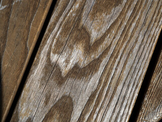 Abstract wooden background. The boards are placed parallel at an angle to the background. Close-up. Copy space.