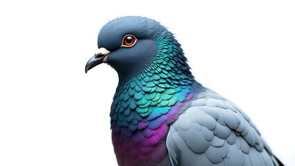 Fototapeta premium Hyperrealistic Rainbow-Feathered Dove Isolated