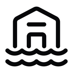 Simple Flood outline icon. The icon can be used for websites, print templates, presentation templates, illustrations, etc