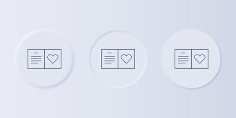 Obraz premium Grey Valentines day party flyer icon isolated on grey background. Celebration poster template for invitation or greeting card. Set icons in square buttons. Vector