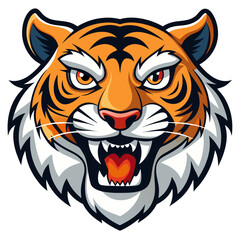 Fototapeta premium Fierce Stylized Tiger Head Illustration.