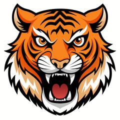 Fototapeta premium Fierce Stylized Tiger Head Illustration.