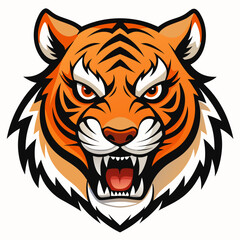 Obraz premium Fierce Stylized Tiger Head Illustration.