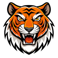Obraz premium Fierce Stylized Tiger Head Illustration.