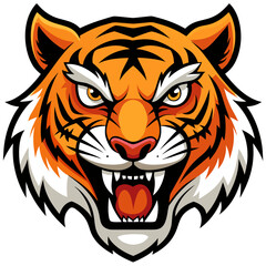 Fierce Stylized Tiger Head Illustration.

