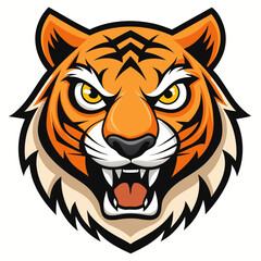 Fierce Stylized Tiger Head Illustration.

