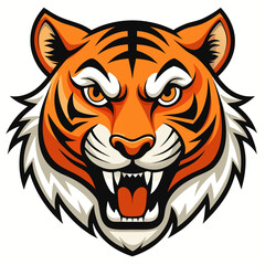 Fierce Stylized Tiger Head Illustration.

