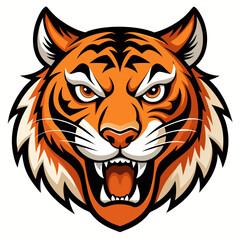 Fierce Stylized Tiger Head Illustration.

