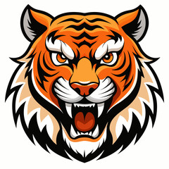 Fierce Stylized Tiger Head Illustration.


