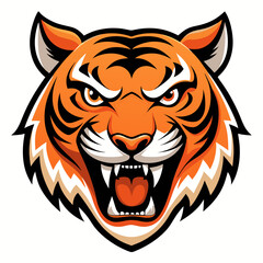 Fierce Stylized Tiger Head Illustration.

