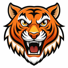 Fierce Stylized Tiger Head Illustration.

