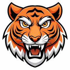 Fierce Stylized Tiger Head Illustration.


