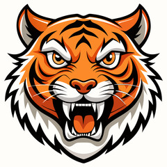 Fierce Stylized Tiger Head Illustration.


