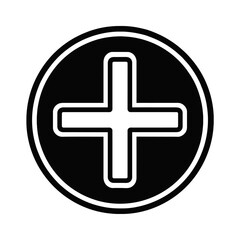Obraz premium Plus Sign Add Icon Vector - Symbol for Positive, Medical, and Increase