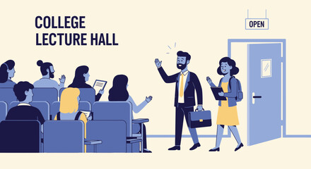 Academic Environment Depicts Students Engaging With A Professor In Lecture Hall