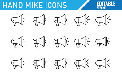 Icons of Handheld Microphones for Radio, Interview, and Public Speaking