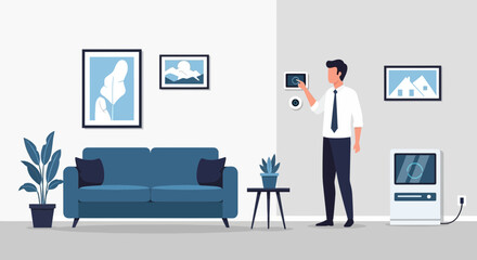 Connected Home Modern Living with Smart Technology Illustration And Sophisticated Design