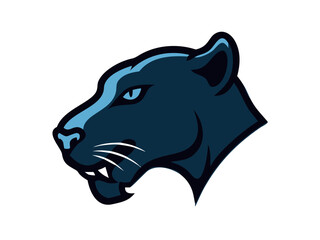 Fototapeta premium Bold black panther head profile logo design , A powerful, stylized profile view of a panther's head.