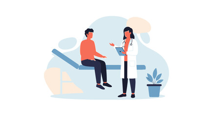 Doctor Explaining Diagnosis And Treatment Options To Patient In Consultation Room