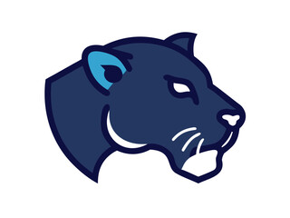 Bold black panther head profile logo design , A powerful, stylized profile view of a panther's head.
