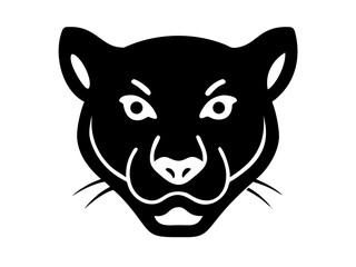Obraz premium Powerful black panther head profile, perfect for logos or graphic design. A bold, stylized silhouette of a panther's head in profile view.