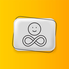 Black Friends forever icon isolated on yellow background. Everlasting friendship concept. Silver rectangle button. Vector