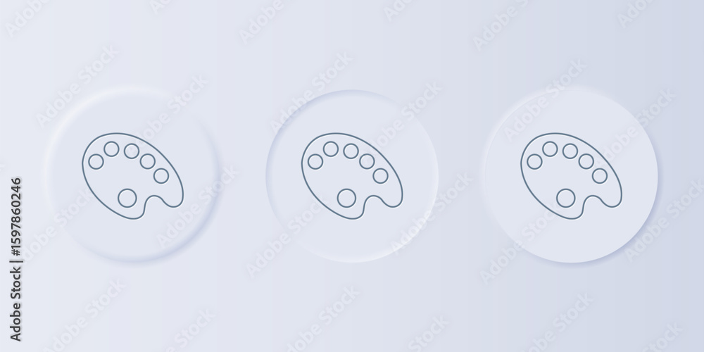 Aufkleber grey palette icon isolated on grey background. set icons in square buttons. vector