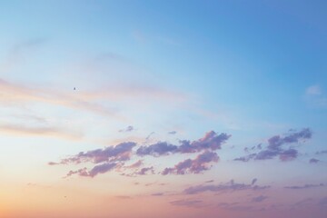 Beautiful dawn sky with clouds background. Sky with clouds, good weather.