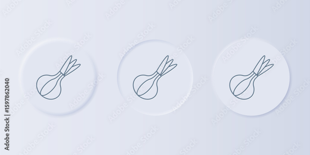 Aufkleber grey onion icon isolated on grey background. set icons in square buttons. vector