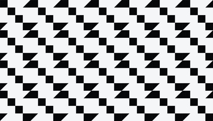 Minimalist black and white abstract pattern with diagonal shapes.