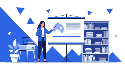 Business Presentation With Confident Professional Delivering Data Insights