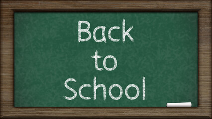 Obraz premium Back to School written on a green chalkboard