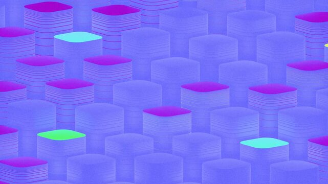 a blue background with a pattern of hexagons