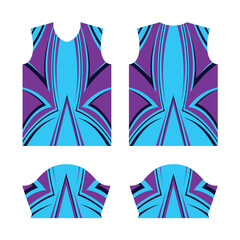 Fabric textile, jersey design for Sport t-shirt, uniform, front and back view