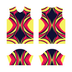 Fabric textile, jersey design for Sport t-shirt, uniform, front and back view